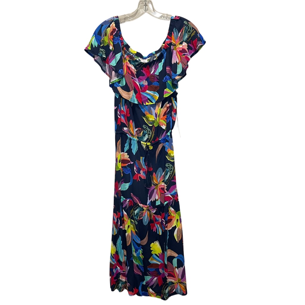 La Blanca By The Sea Floral Maxi Dress Navy Multicolor Women Size Medium